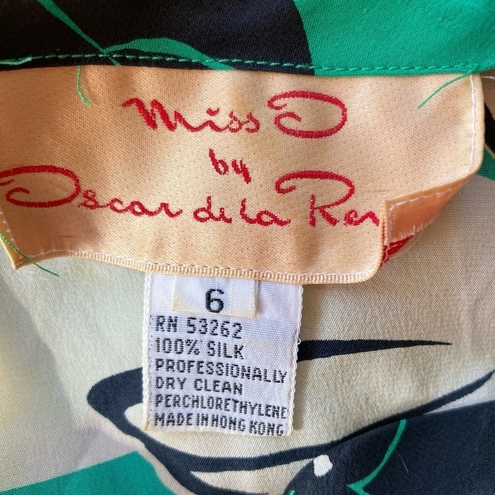 MISS O by Oscar de larenta VTG silk blouse . SZ 6 - Picture 9 of 9